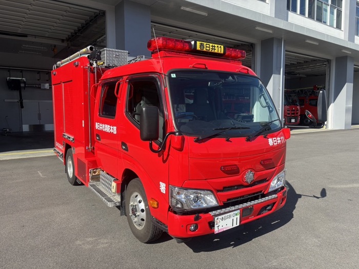 北出張所に配備された15号車の右前方からの写真