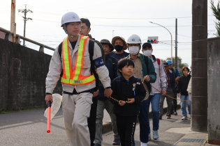 集団避難訓練の写真です。