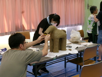 ハニワ制作の様子