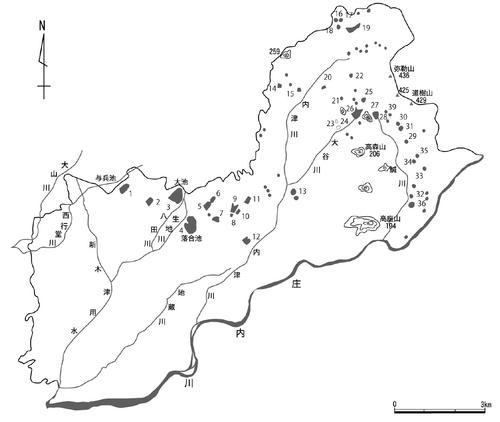 春日井のため池分布図