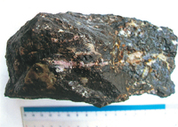 マンガン鉱とバラ輝石(西尾)