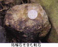 柘榴石を含む転石