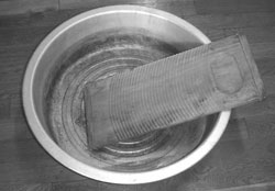 たらいと洗濯板