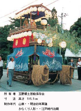有形民俗文化財玉野山車附
