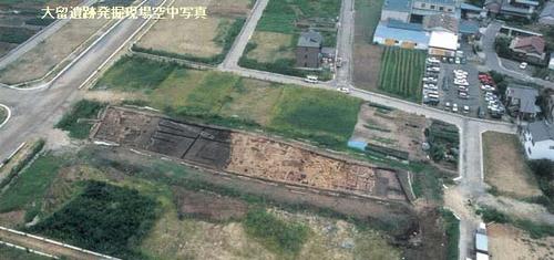 大留遺跡発掘現場空中写真
