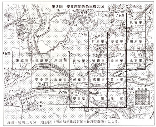 第2図 安食荘関係条里復元図