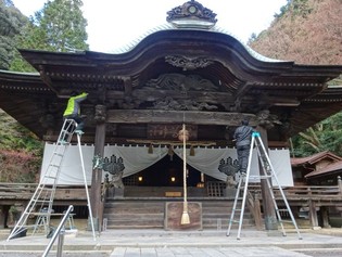 内々神社拝殿撮影風景