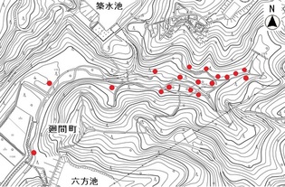 湧水個所の分布