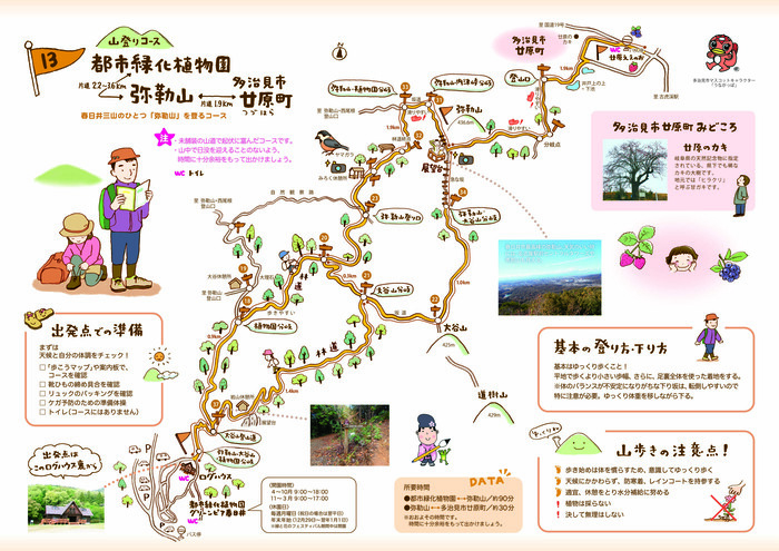 コース13　都市緑化植物園⇔弥勒山⇔多治見市廿原町