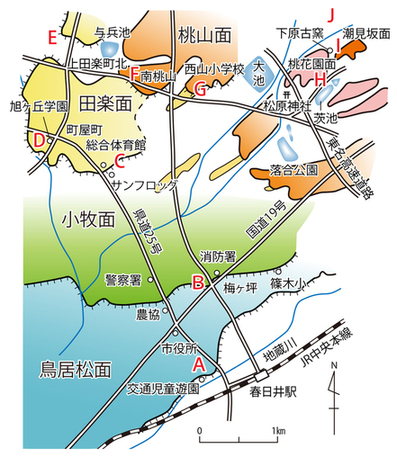 段丘観察の旅　行程図