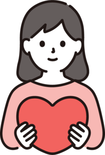ハートをもつ女性