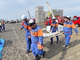 消防団　防災訓練　救助