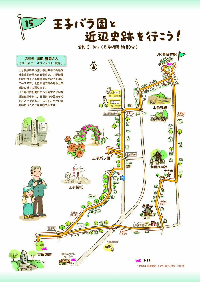 コース15　王子バラ園と近辺史跡を行こう！