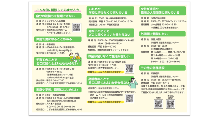 相談窓口一覧の写真