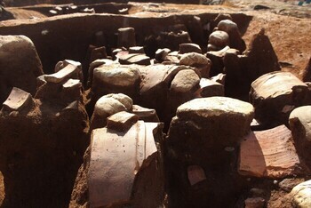 篠木第3号墳　埴輪出土状況