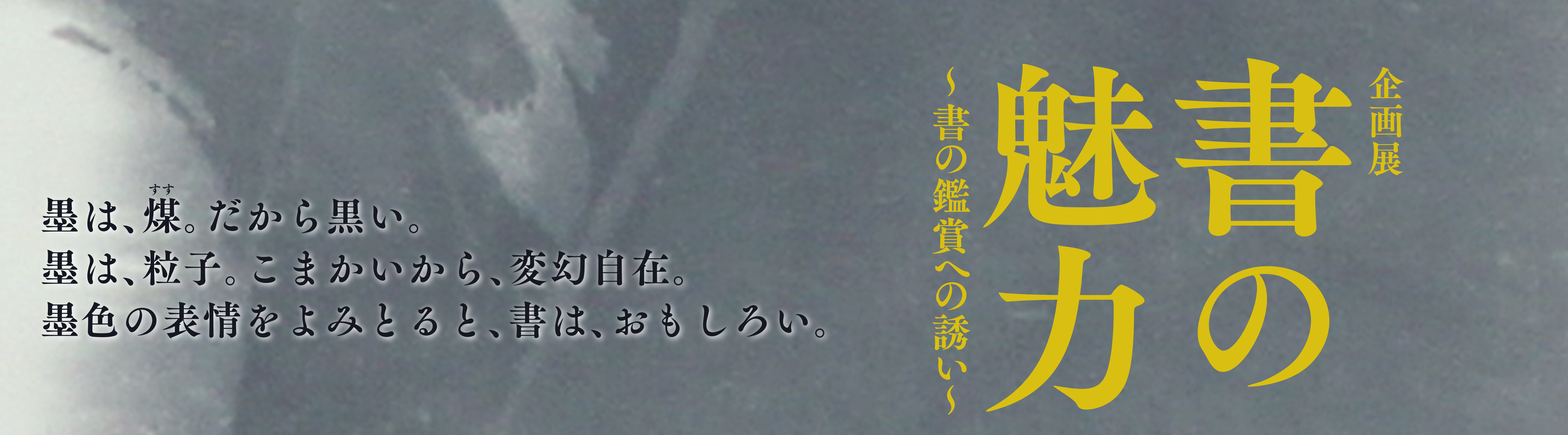 企画展「書の魅力～書の鑑賞への誘い～」タイトル